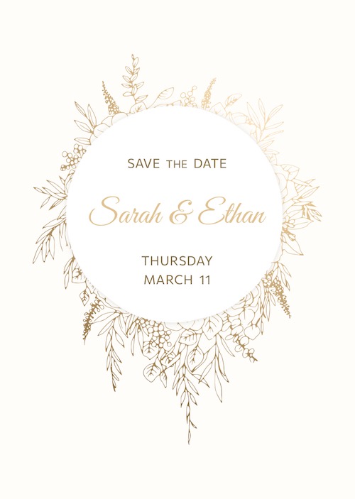 Stylish wedding digital invitation with RSVP