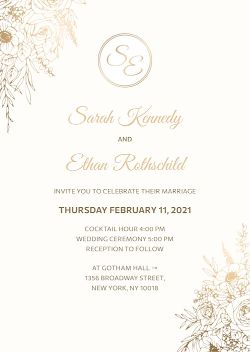 Luxury inspiration wedding bar mitzvah invitation with RSVP