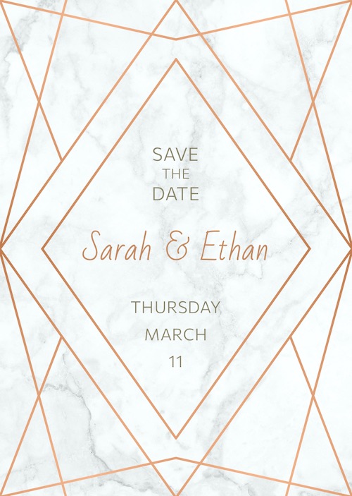Luxury wedding bar mitzvah invitation with RSVP