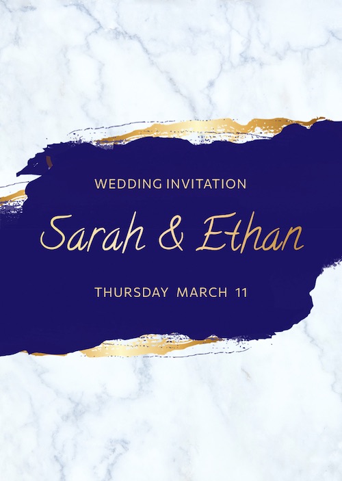 Luxury wedding bar mitzvah invitation with RSVP