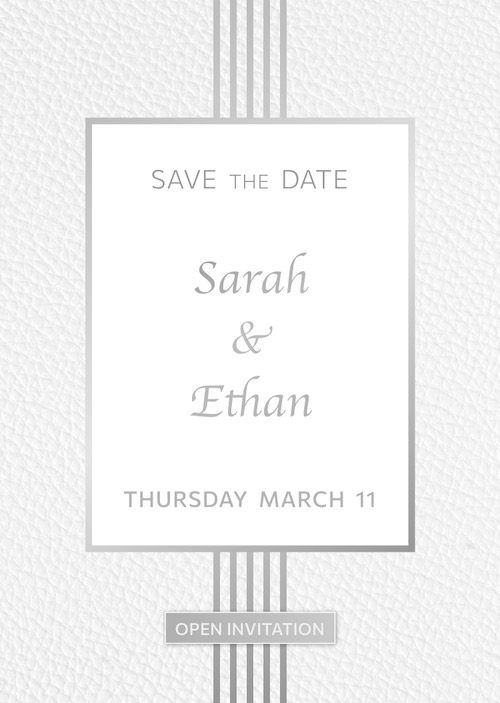Luxury wedding bar mitzvah invitation with RSVP