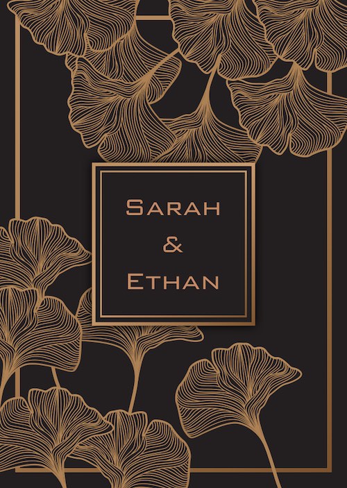 Luxury wedding bar mitzvah invitation with RSVP