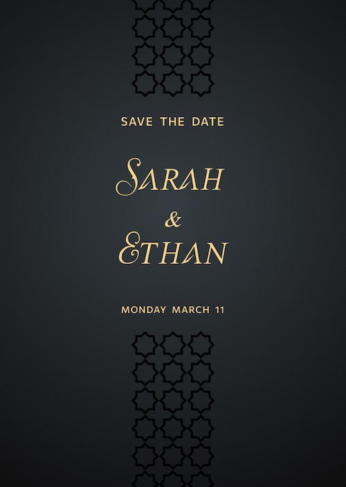 Luxury dark online invitation with RSVP