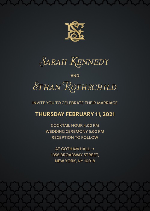 Great luxury wedding invitation with RSVP