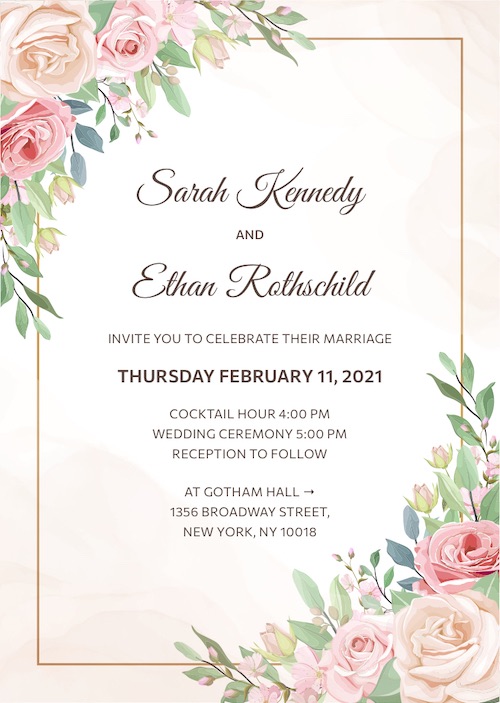 Flower birthday invitation with RSVP