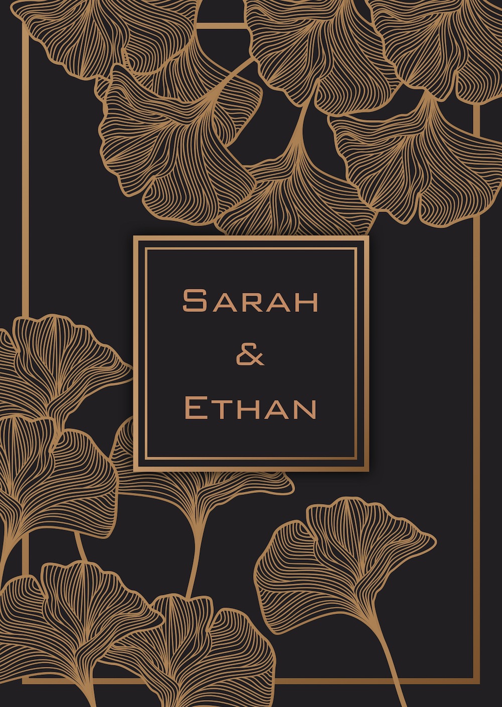 Luxury roses wedding invitation with RSVP