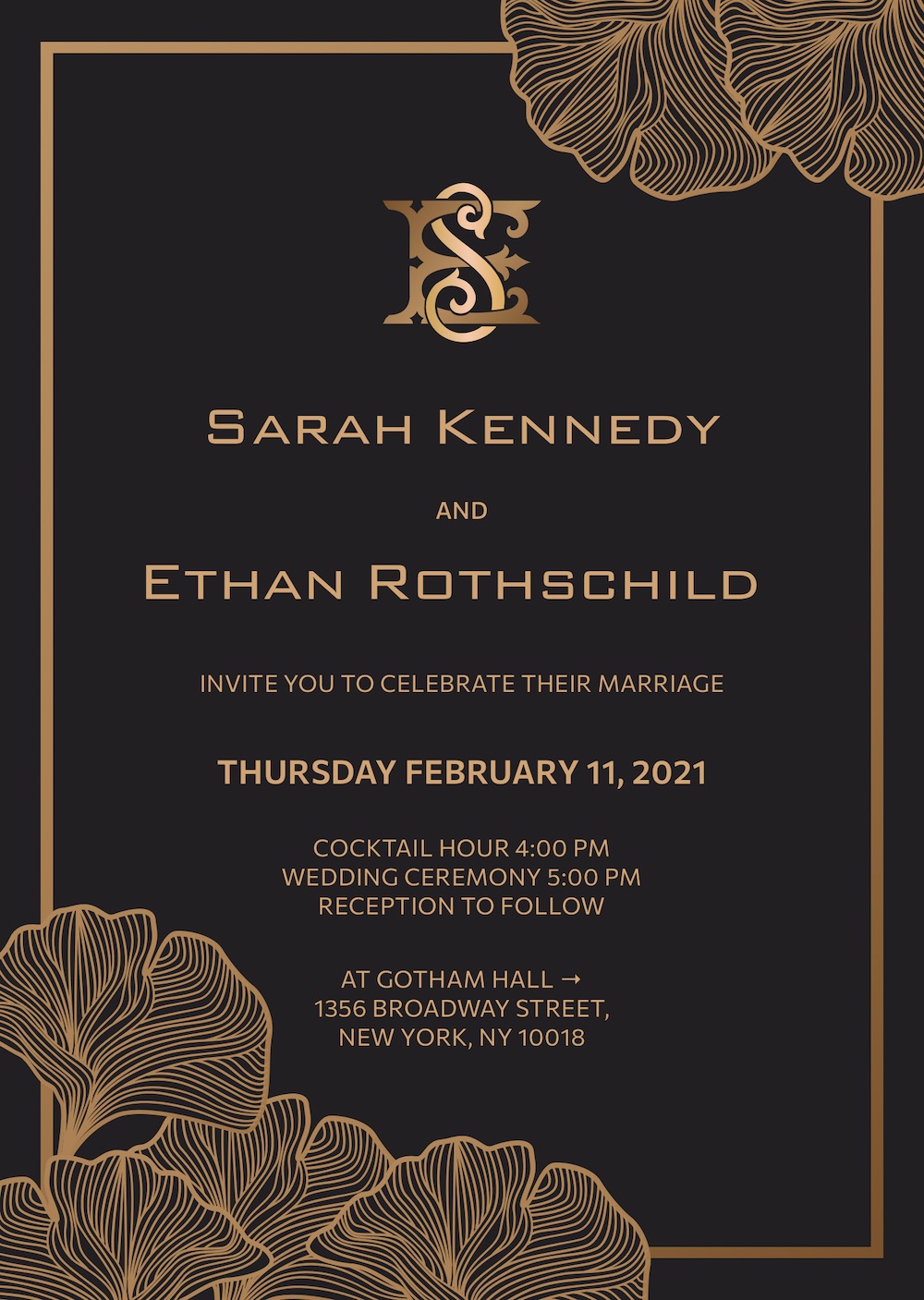 Luxury dark bar mitzvah online invitation with RSVP