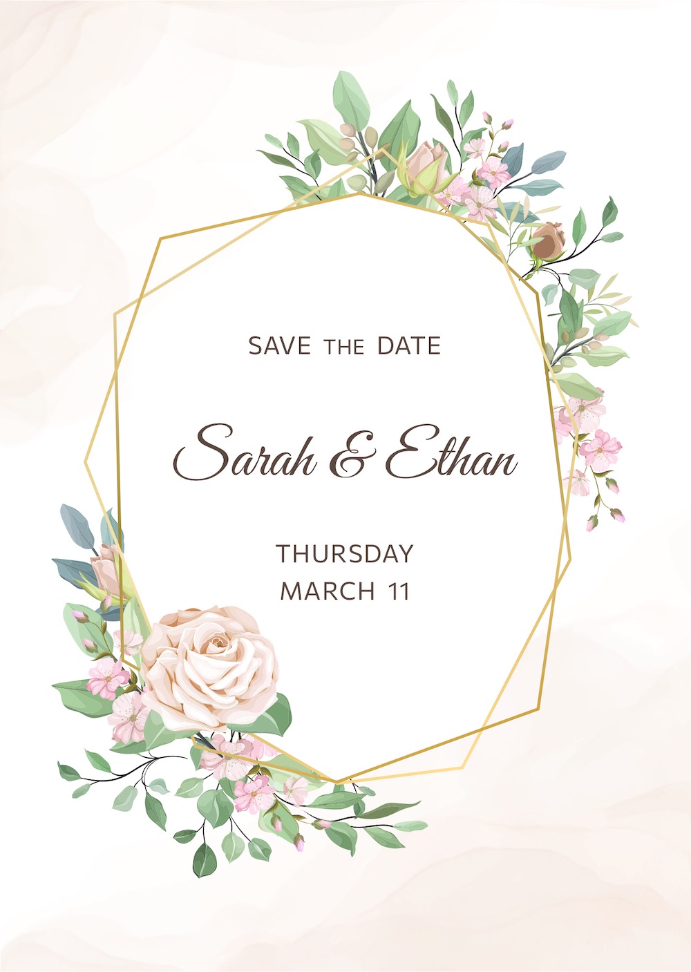 Elegant wedding online invitation with RSVP